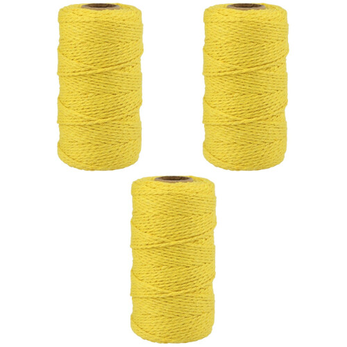 3Pièces Corde En Coton Tressée 2Mm Pour DIY Décor 2