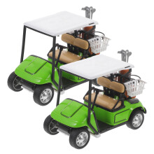 2Pièces Modèles Golf Cart Miniature Alliage Vert Pour Décor Table