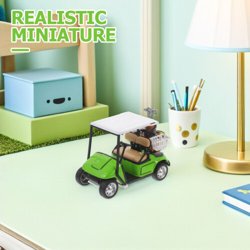 2Pièces Modèles Golf Cart Miniature Alliage Vert Pour Décor Table 2