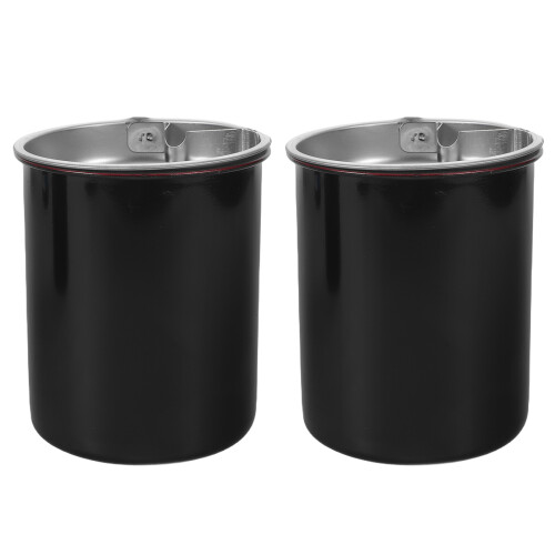 2Pièces Cendrier Inox Avec Couvercle Noir Antiodeur Pour Auto