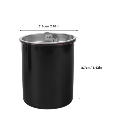 2Pièces Cendrier Inox Avec Couvercle Noir Antiodeur Pour Auto 1