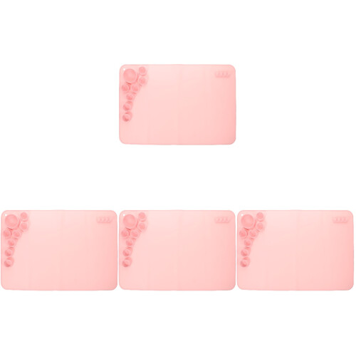 4Pièces Tapis Silicone Rose Non-Adhérent Pour Enfants 1