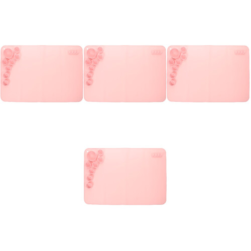 4Pièces Tapis Silicone Rose Non-Adhérent Pour Enfants 2