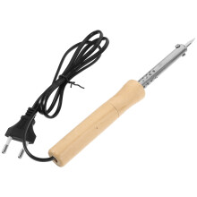2Pcs Portable Electric Soldering Iron with Wooden Handle for Home Use