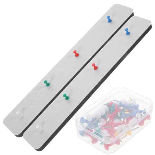 3Sets White Felt Cork Strips Small Note Boards for Wall Use