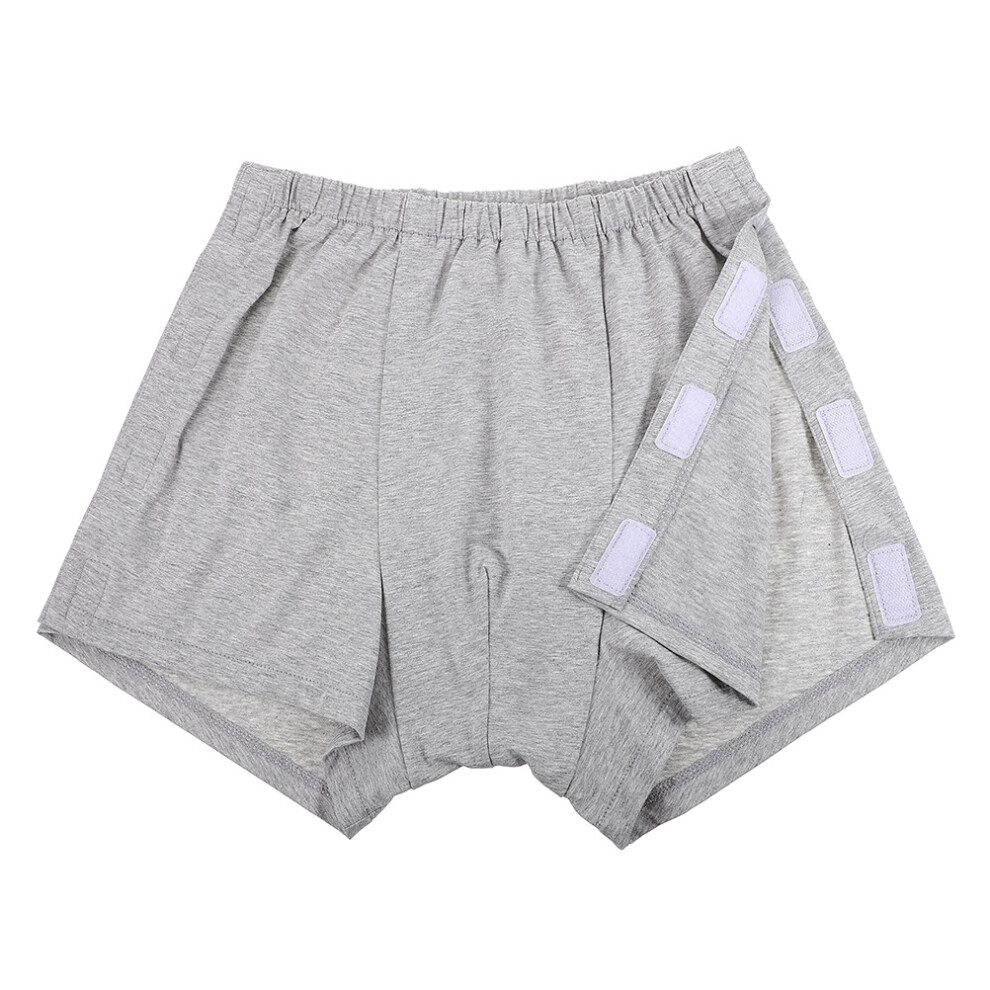Villcase 3Pcs Breathable Washable Incontinence Underwear Men Light Grey Cotton