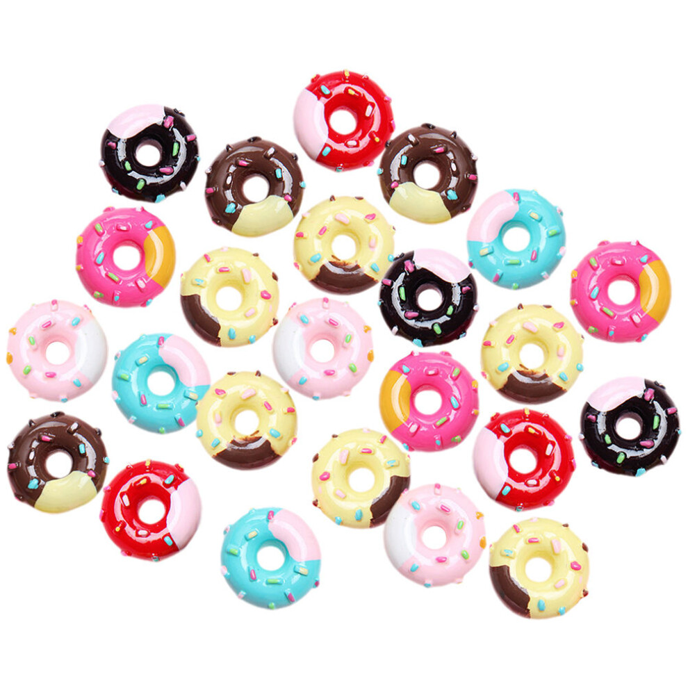 60Pcs Resin Doughnut Charms Assorted Color Diy Phone Case Decor 3601412227411