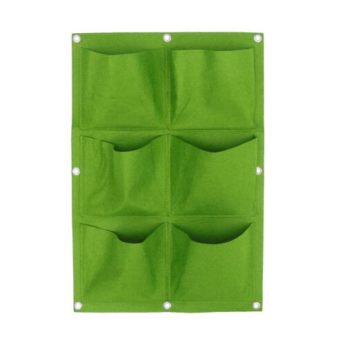 2Pcs Green Wall Hanging Plant Bag Felt Multi-Pocket Vertical Planter