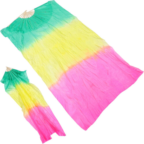 4 Pcs Belly Dance Fan Silk Cloth Bamboo 1