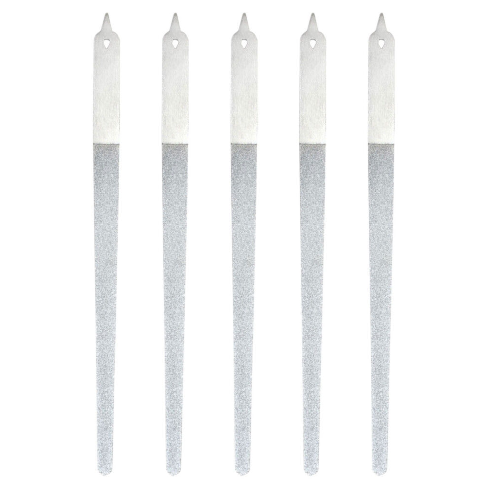 Vaguelly 5Pcs Stainless Steel Nail File 15.5 Cm Double-Sided Buffer