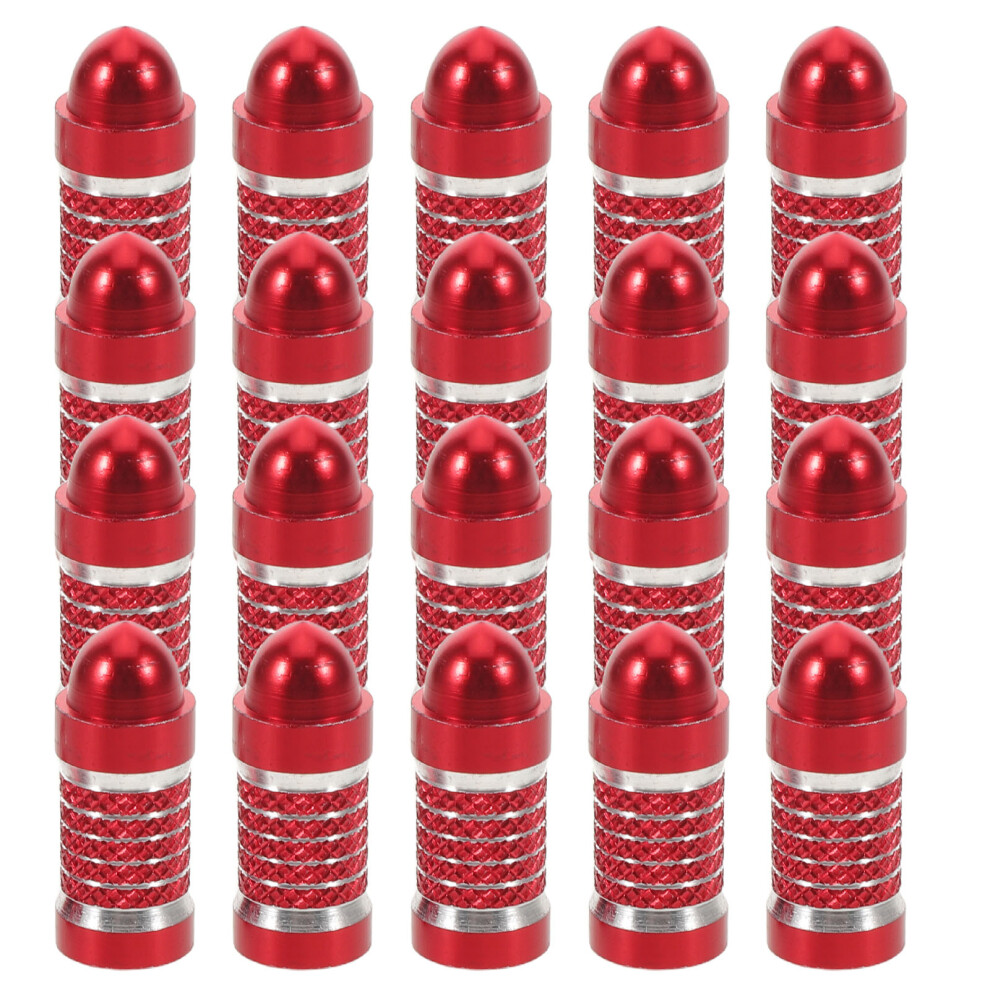 20Pcs Metal Valve Stem Caps Universal Fit For Bike Car Tires Red 3601586595132