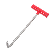 Portable Red Manhole Cover Lifter Stainless Steel Outdoor Hook