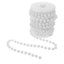 Pearl Craft Strands Faux Pearl Bead Chain Trim White