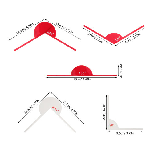 9Pcs Multi Angle Measuring Tools Assorted Color Acrylic for Math Study 1