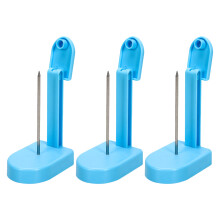 3Pcs Metal Receipt Spike Holder - Blue Desktop Organizer for Receipts