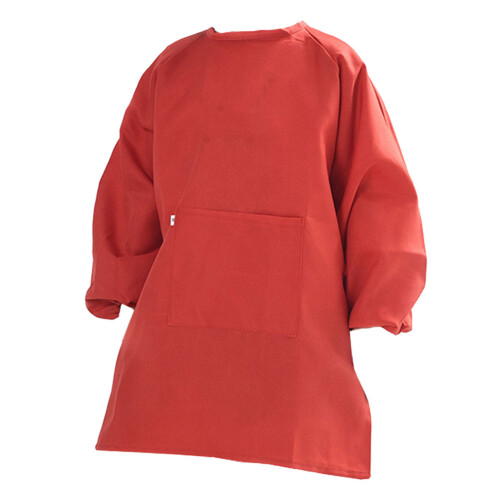 2Pz Tuta Pittura Bambini Rossa Con Chiusura Regolabile E Resistente