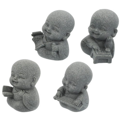 8Pz Statue Mini in Arenaria Per Interni E Bonsai Zen