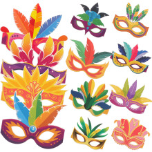 60Pz Occhiali Party Carta Multicolor Da Costume Divertenti E Creativi