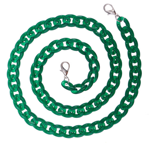3Pz Cinghia Borsa Sostitutiva Verde Resina Catena Moda Versatile