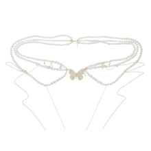 4Pz Waist Chain Multilivello Beige Accessorio Moda