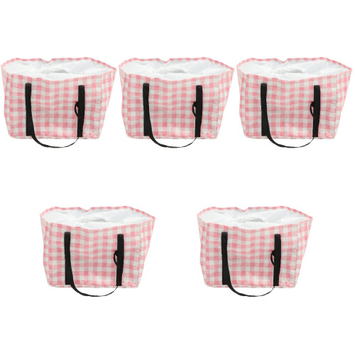 5Pz Borsa Riutilizzabile Termica Capiente Rosa Da Picnic 2
