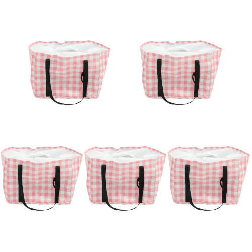 5Pz Borsa Riutilizzabile Termica Capiente Rosa Da Picnic 1