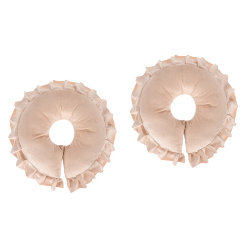 2Pz Poggiatesta Viso Cotone Marrone Chiaro Cuscino 2