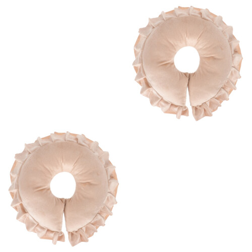 2Pz Poggiatesta Viso Cotone Marrone Chiaro Cuscino 1