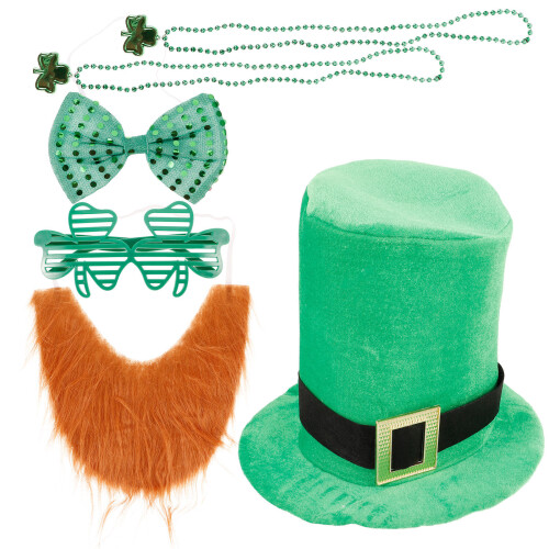 3Conjuntos Acessórios Festivos St. Patrick Gravata E Barba 1