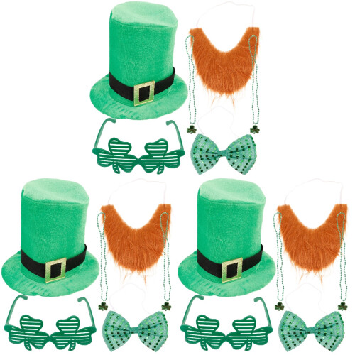 3Conjuntos Acessórios Festivos St. Patrick Gravata E Barba 2