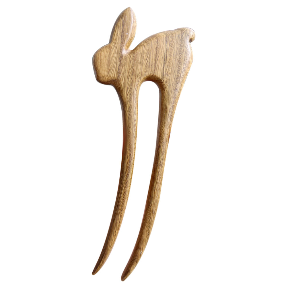 4Szt Klasyczne Drewniane Szpilki Khaki Do Dekoracji WłOsóW-image