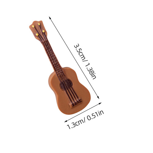 75Szt Mini Gitara Rekwizyt Żywica Mały Model Brązowy 2