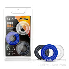 Multi-Color Lock Cock Ring Men'S Silicone Tri Color Smooth Delay Ring