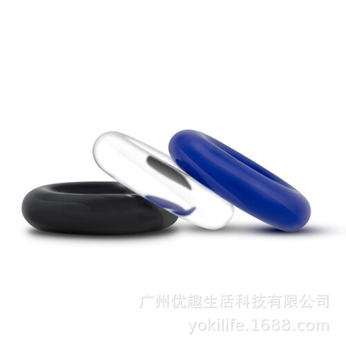 Multi-Color Lock Cock Ring Men'S Silicone Tri Color Smooth Delay Ring 2