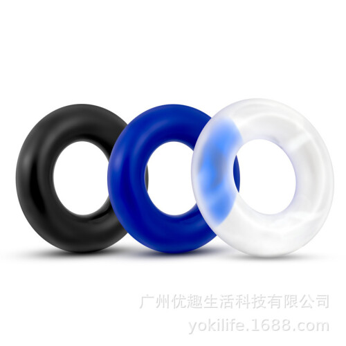 Multi-Color Lock Cock Ring Men'S Silicone Tri Color Smooth Delay Ring 1