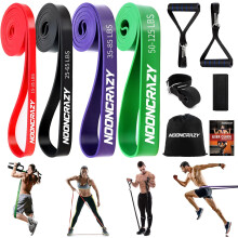 Styrketräningsutrustning, multifunktionella fitnessmotståndsband för helkroppsträning, träningsband i högelastiskt material av naturlatex,