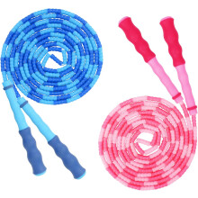 Soft Beaded Jump Rope For Fitness, Portable Skipping Rope With Comfortable Anti-Slip Silicon Handle, Adjustable Length For Kids, Women, Men, Tangle-Fr