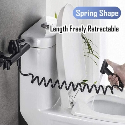 Retractable Spring Shower Hose, Tool-Free Installation For Effortless Setup In Your Bathroom 1