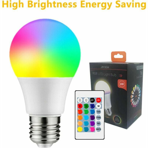 Color Changing Smart LED Light Bulb A60, Bluetooth WiFi Bulb with Remote Dimmable Control, Advanced Heat Dissipation System for Stable Performance, 1