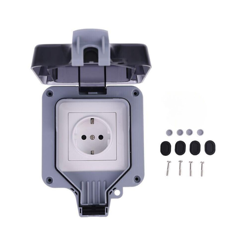 Outdoor Waterproof Wall Outlet For Workshop Garage, Heavy Duty Plastic Construction, Reliable Electrical Insulation, Robust Polycarbonate Shell, 9169997241054