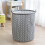 Collapsible Laundry Hamper With Linen Fabric, Large Canvas Storage Bin For Home Decor, Easy Clean Polyester Canvas Waterproof, Storage Solution For 1