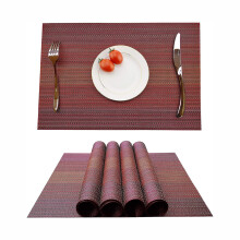 Woven Vinyl Placemats, Reusable Durable Washable Elegant Table Mats for Dining, Heat Resistant Stain Resistant Home Accessories
