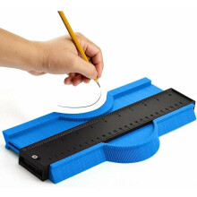 Medidor de contorno azul para marcenaria, duplicação de formas em aço inoxidável com trava ajustável, ferramenta de precisão para chapas