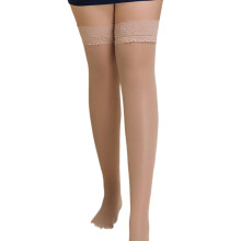 Transparante beenkousen voor dames, hoogwaardige kanten bovenkant met siliconen verstevigde band, lichtgewicht oplossing voor wrijvingsvrij comfort