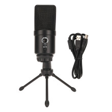 Microfone USB para jogos com captação cardioide, microfone condensador plug and play para PC, PS5 e MAC, com função de silenciamento rápido,