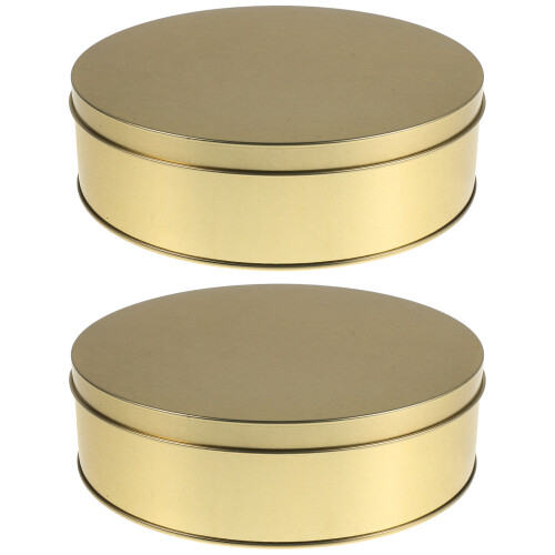 2Stk Goldene Metall-Dose Mit Deckel Für Und Snacks