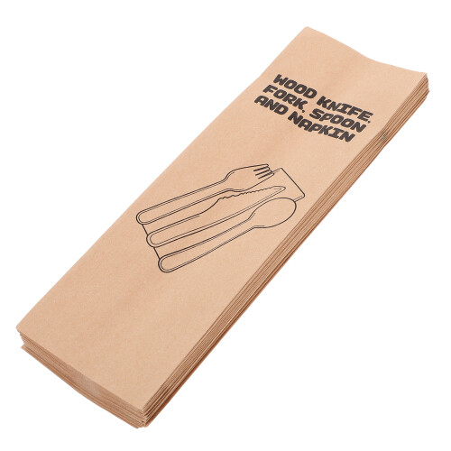 400Ud Bolsas Para Cubiertos De Kraft, Descartables, Marrón Claro 1
