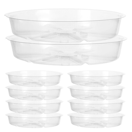 24Ud Platos Para Macetas Transparentes De Pet Protección 2