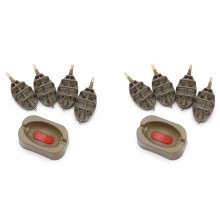 10x Plastique En Ligne Chargeur de Methode Peche Accessoires 4 Mangeoires Moule Ensemble Peche A la Carpe Plomb Peche Creux Pesca 15G 20G 25G 35G