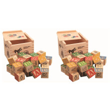 54 Pcs Children Wood Alphabet Blocks Letters Stacking Toys Building Blocks Early Learning Educational Toys